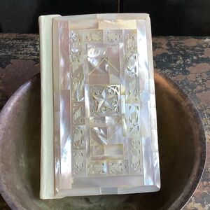 VTG Carved Mother of Pearl Covered Bible